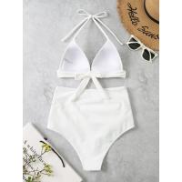 Bikinis triangulares 2025, traje de baño Push Up para mujer, traje de baño sólido Sexy de cintura alta, traje de baño para mujer, ropa de playa de verano - details 2