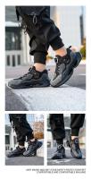 Zapatillas de trabajo con punta de acero a la moda para hombre, zapatos protectores a prueba de perforaciones, botas de seguridad para hombre - details 13