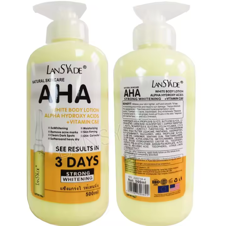 Crema Ligera para el Cuerpo Blanqueadora ALPHA Hidroxílicos+Vitamina C&E - 1