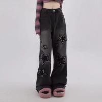 Vaqueros Retro Americanos de Cinco Puntos Pantalones Holgados de Pierna Ancha para Mujer - details 18