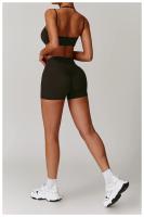 Sujetador de Yoga suave con espalda de belleza para mujer, entrenamiento de gimnasio, deportes de secado rápido, Top elástico con doble hombro y cuello, ropa interior para correr y Fitness al aire libre - details 13