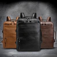 Mochilas de negocios impermeables para hombre, bolso para portátil de cuero PU, gran capacidad, carga USB, bolsa de viaje a la moda - details 0