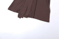 BUNO-Vestido de fiesta elegante con hebilla de Metal fruncido de cinta cuello de barra de manga completa ajustado fiesta de cumpleaños ajustado largo - details 27