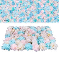 Paneles de flores artificiales para pared, Hortensia sintética azul y rosa, 24x16 pulgadas, 12 paquetes - details 1
