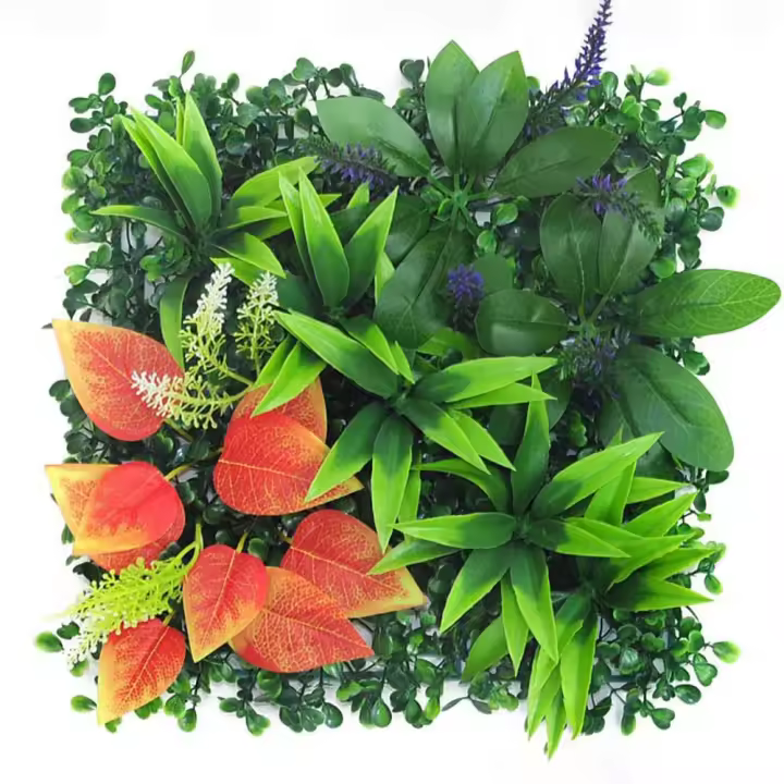 Panel de pared de plantas artificiales DIY, vida eterna, simulación realista, hoja de planta de arce, alfombra de eucalipto Artificial duradera verde - 1