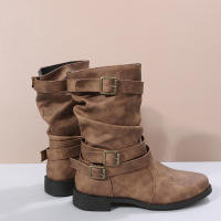 Ttom ots planos con punta redonda y media varilla para mujer, talla grande, otoño e invierno - details 2