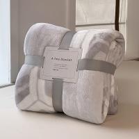 Manta de Lana de Estilo Geométrico en Blanco para Colchones y Sofá Reacciona con Impresión Gráfica Ideal para Cama Individual/Reina/Rey - details 7