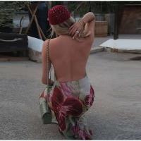 Vestido de Moda para Mujer Bordado con Cuentas Vestido de Verano sin Mangas con Espalda Abierta y Correas Estilo Holiday a la Moda - details 15