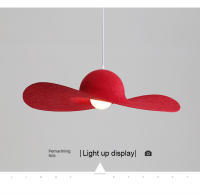 TOMAX Lámpara de araña de fieltro con sombrero de paja italiano de diseñador nórdico: lámpara colgante moderna para restaurante, dormitorio minimalista y accesorio de ventana boutique con (garantía de 1 año) - details 14