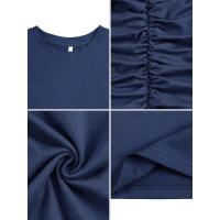 Falda de chaleco informal plisada de manga corta para mujer, Ds de longitud media, moda - details 25