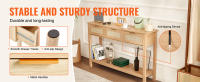 SucceBuy Mesa consola de ratán con 3 cajones de almacenamiento, puerta corrediza de ratán, mesa de sofá de entrada para sala de estar, estudio, pared de TV, material ecológico, construcción robusta, color natural - details 3