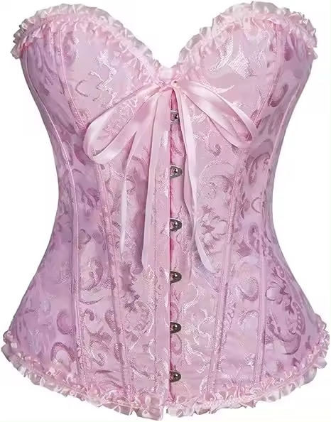 Corsé para mujer con cordones y huesos de plástico, top bustier - 1