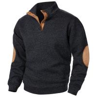Top de suéter de punto casual de manga larga con cuello levantado para hombre de otoño e invierno - details 15