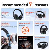 Auriculares Stereo HiFi QERE Cancelación de Ruido Bluetooth 5.3 70 Horas de Reproducción - details 2