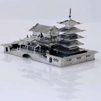 Modelo MMZ, rompecabezas de Metal, pabellón Longyuan clásico chino, construcción Diy, Kits de modelos 3D, corte láser, ensamblaje, rompecabezas, Juguetes - details 7