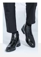 2023 nuevos zapatos de cuero antideslizantes con cordones altos de negocios a la moda para hombres - details 6