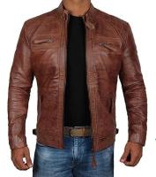 Jaet ligero de hombre alto ne, estilo punk, moto, marrón - details 1