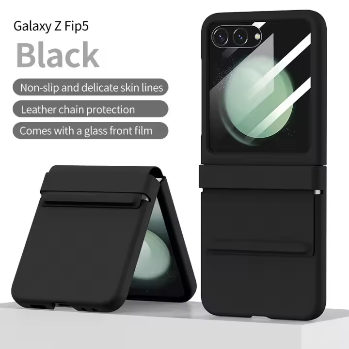 Funda de Teléfono de Cuero PU para Galaxy Z Flip 5 Cubierta Protectora - 1
