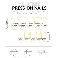 24pcs Uñas Postizas Negras Y Plateadas Con Brillo Detallables Y Reutilizables Con Pegamento De Gel Para Mujeres Y Niñas Incluye 1 Cuchara Para Cutículas - details 3
