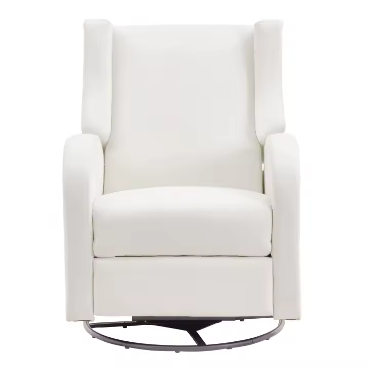 SucceBuy Sillón reclinable eléctrico y planeador giratorio. Ángulo ajustable. Superficie de poliéster. Mecedora reclinable para sala de estar, dormitorio - 1