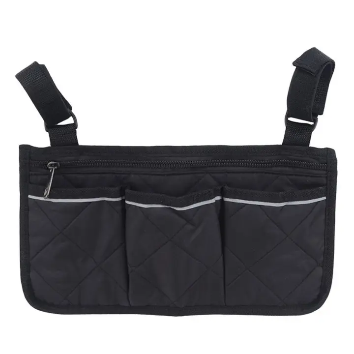 Bolsa organizadora para reposabrazos de silla de Camping, ajuste Universal resistente con tira reflectante - 1