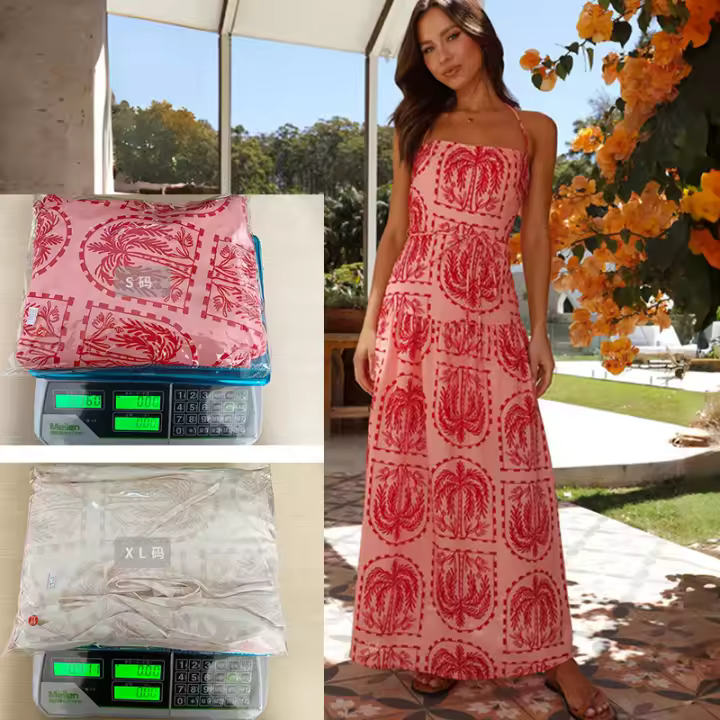 Vestido de vacaciones hawaiano de playa con escote floral informal de verano para mujer con forro - 1