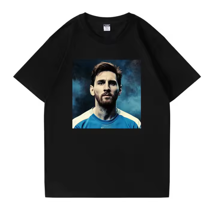 2025 Camiseta para hombre Camiseta negra pura 100% algodón Camisetas Messi blanco última novedad camiseta de fútbol Camiseta de fútbol - 1