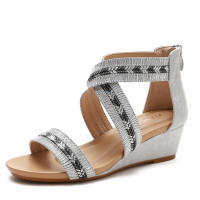 Sandalias de Tiza de Verano para Mujeres Antideslizantes con Punta Abierta Zip de Espalda - details 2