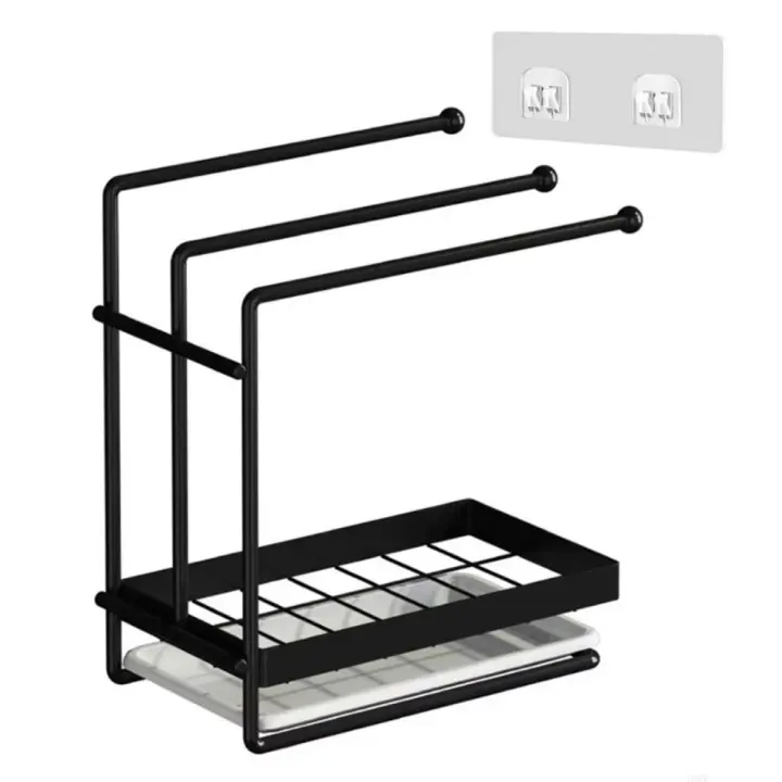 Estante de esponja de cocina moderno, soporte de almacenamiento de cocina antioxidante impermeable, organizador de almacenamiento de pinza para el pelo de gran capacidad para el hogar - 1
