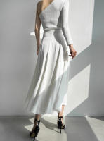 BGTEEVER-faldas elegantes y sueltas para mujer, faldas lisas de cintura alta, faldas Midi de gasa, moda de primavera y verano - details 20