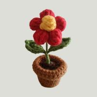 Accesorios de Decoración de Coche Hechos a Mano Rosa, Girasol, Tulipán de Punto Tejido - details 18