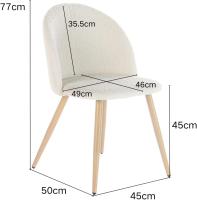 Juego de 4 sillas giratorias de ante para comedor con asiento acolchado, sillas de diseño para salón o cocina, con patas de metal negro, marrón - details 90