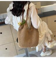 Bolso H7 de gran capacidad para mujer, nuevo bolso de playa para vacaciones en la playa, bolso de mano tejido de paja para ir al trabajo - details 14
