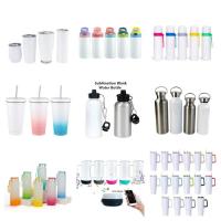 Botella de agua deportiva de 500ML, artículos para beber a prueba de fugas para viaje, sublimación, botella de bebida de vidrio esmerilado con gradiente en blanco con tapas de bambú - details 8