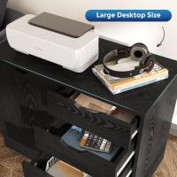 Cómoda con puerta, gabinete de almacenamiento móvil, soporte para impresora para oficina en casa - details 11