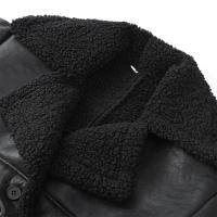 Chaqueta Larga de Lana de Oveja con Detalles de Parche Abrigo de Invierno Cálido con Cinturón y Bolsillo Moda Callejera Femenina 2024 - details 4