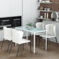 Mesa de Comedor de Cristal Mesa Rectangular para 4-6 Personas con Patas de Metal Multifuncional para Cocina Salón 120x60x75 cm Negro - details 10