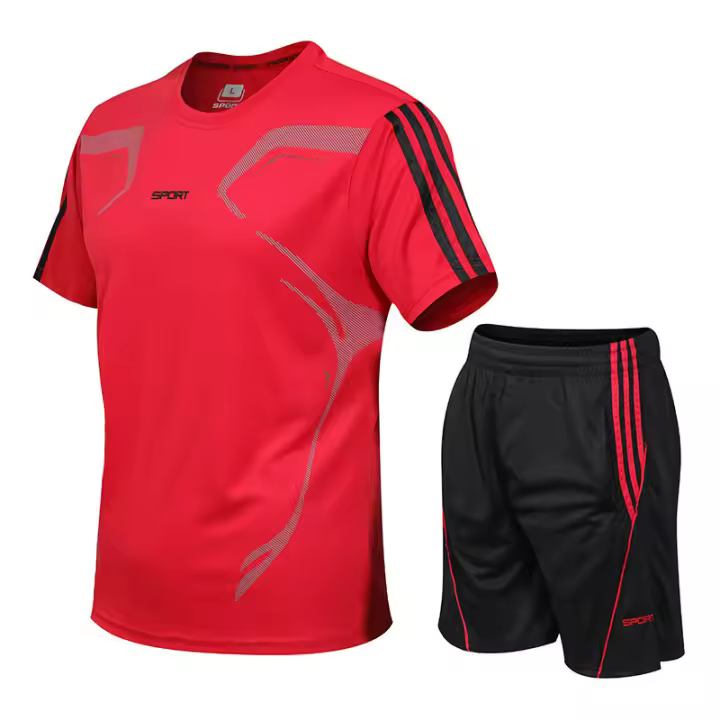 Conjunto Casual de Verano para Hombres Top de Manga Corta Material de Algodón Certificado CE - 1