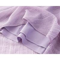 Vacaciones francesas con cuello en V, borde de volantes, vestido de manga corta con cintura y delgado, el vestido morado suave es versátil - details 6