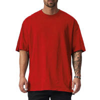 Oversized Loose Half Sleeve T-shirt Mens Dropped Shoulder Cotton Fitness T Shirt Men Summer Gym Bodybuilding Workout Tops Tees - details 6