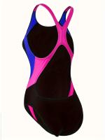 Traje De Baño De Una Pieza De Color En Contraste, Trajes De Baño Con Cuello Redondo De Corte Alto Sin Espalda, Trajes De Baño Y Trajes De Baño - details 8