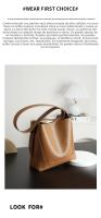 Minimalista Bolsa de Hombro de Cuero de Vaca para Mujeres de Gran Capacidad Bolsa de Hombro de Cuero Auténtico - details 7