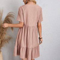 Vestido Mini de Línea Suelta con Volantes de Verano Elegante para Fiestas de Playa - details 8