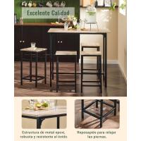 Juego de Mesa Comedor Conjunto de Mesa Alta de Bar con 4 Taburetes y 1 Mesa Gris - details 39