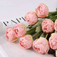 Ramas de tulipán artificiales de 7 cabezas, flor de tulipán de seda hecha a mano de tacto Real, flores falsas realistas, decoración del banquete de boda - details 15