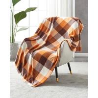 SOCHOW Manta de Lana de Sherpa a Cuadros, Manta Afelpada Reversible Esponjosa Ultrasuave Peluda Acogedora Ligera para Cama Sofá Diván Marrón 150 x 200 cm - details 2