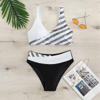 Bikini push-up blanco para mujer, microbañador sexy a rayas de talla grande, conjunto de dos piezas, traje de baño brasileño XXXL - details 11