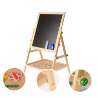 Pizarra de dibujo de madera para niños, pizarra blanca de doble cara, caballete ajustable, juguete de pintura, juguetes educativos de Aprendizaje Temprano - details 1