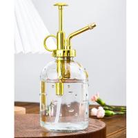 Botella de pulverización de vidrio Retro tipo empuje, gota de lluvia, regadera de jardín a presión manual, aspersor de planta gruesa de niebla fina, hervidor de interior - details 1