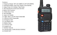 Baofeng-Radio bidireccional de doble banda UV-5RTP, versión de alta potencia de 8W, Radio Ham portátil con auricular - details 2